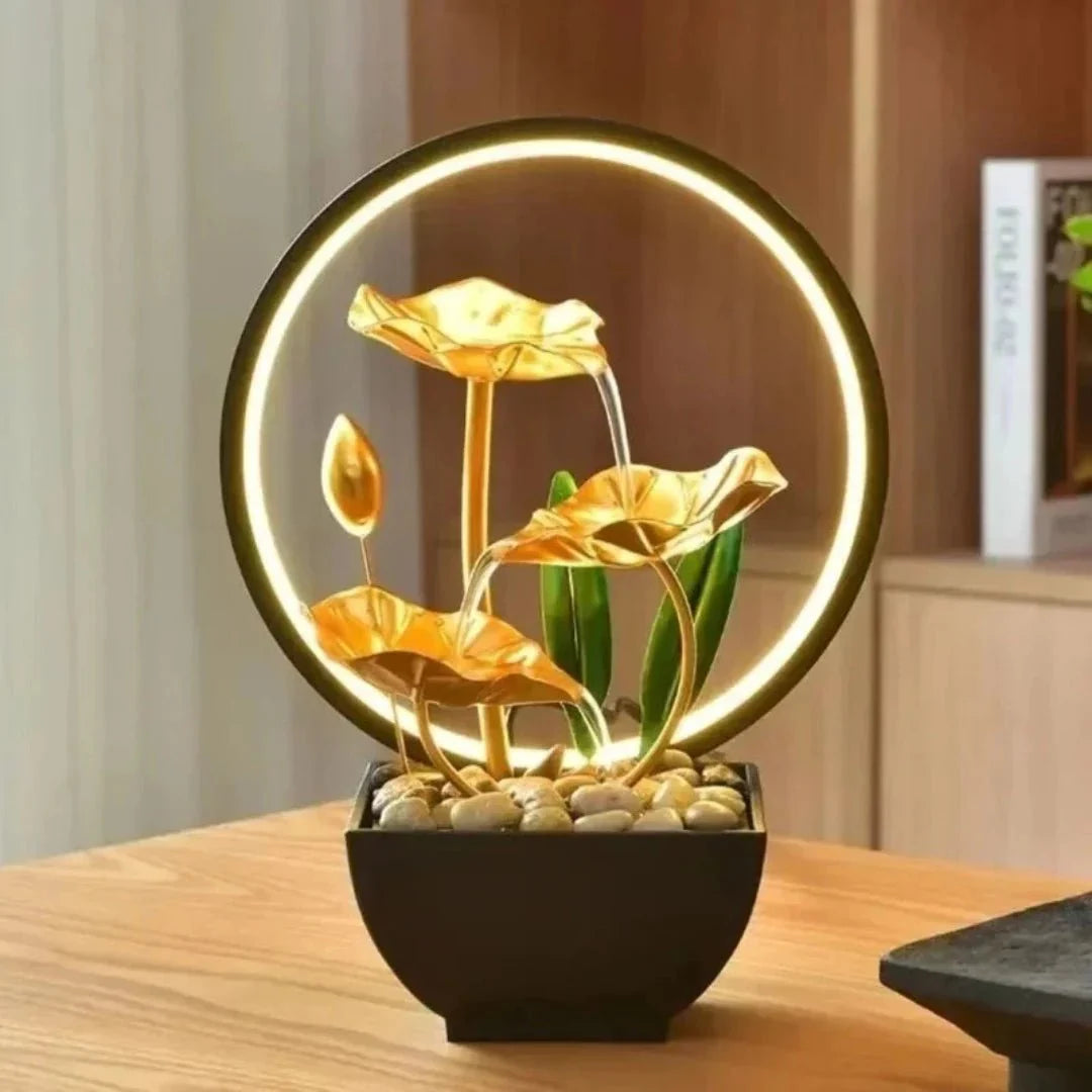 Rynx | TranquiliGlow - Illuminated Lotus Water Fountain Table Decoration