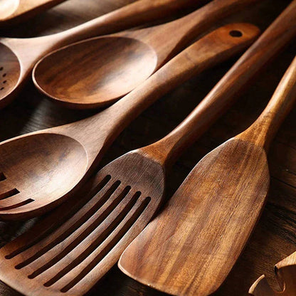 RYNX | Ecochef – Set With Teak Wood Kitchen Utensils