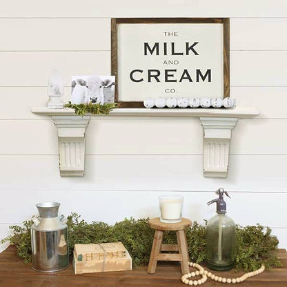 Rynx | Antique white wooden console shelf