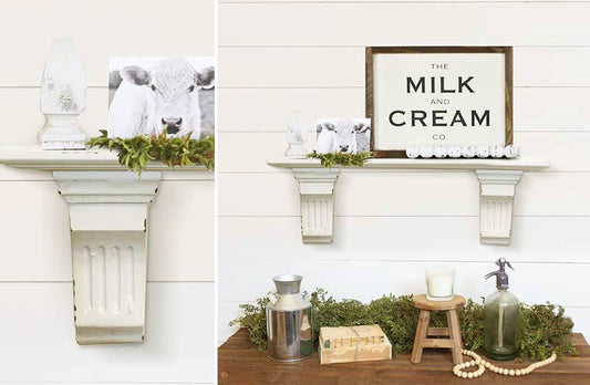 Rynx | Antique white wooden console shelf