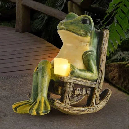 Rynx | FroGlow LED Garden Frog Lamp | Solar Powered | Weatherproof | Decorative Garden Lighting
