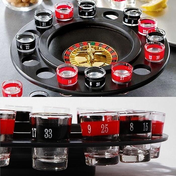 Rynx | Shot Glass Roulette Set New Drinking Game with 16 Shot Glasses