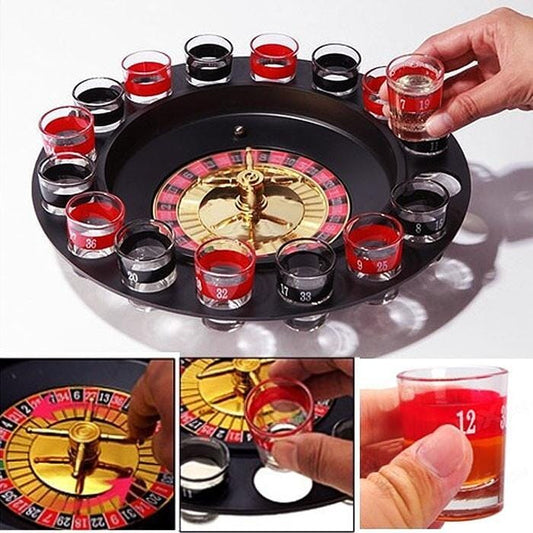 Rynx | Shot Glass Roulette Set New Drinking Game with 16 Shot Glasses