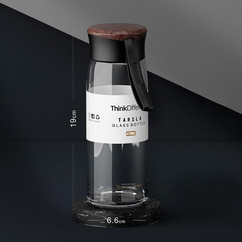 Rynx | Chic Black and White Borosilicate Glass Infuser Water Bottle - Stylish and Functional