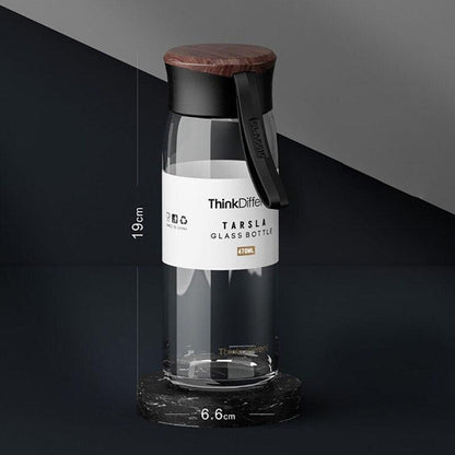 Rynx | Chic Black and White Borosilicate Glass Infuser Water Bottle - Stylish and Functional
