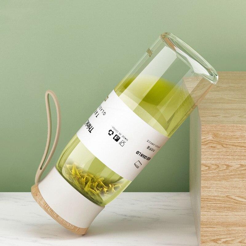 Rynx | Chic Black and White Borosilicate Glass Infuser Water Bottle - Stylish and Functional