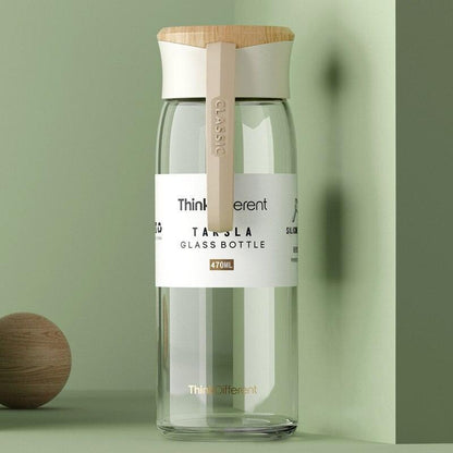 Rynx | Chic Black and White Borosilicate Glass Infuser Water Bottle - Stylish and Functional