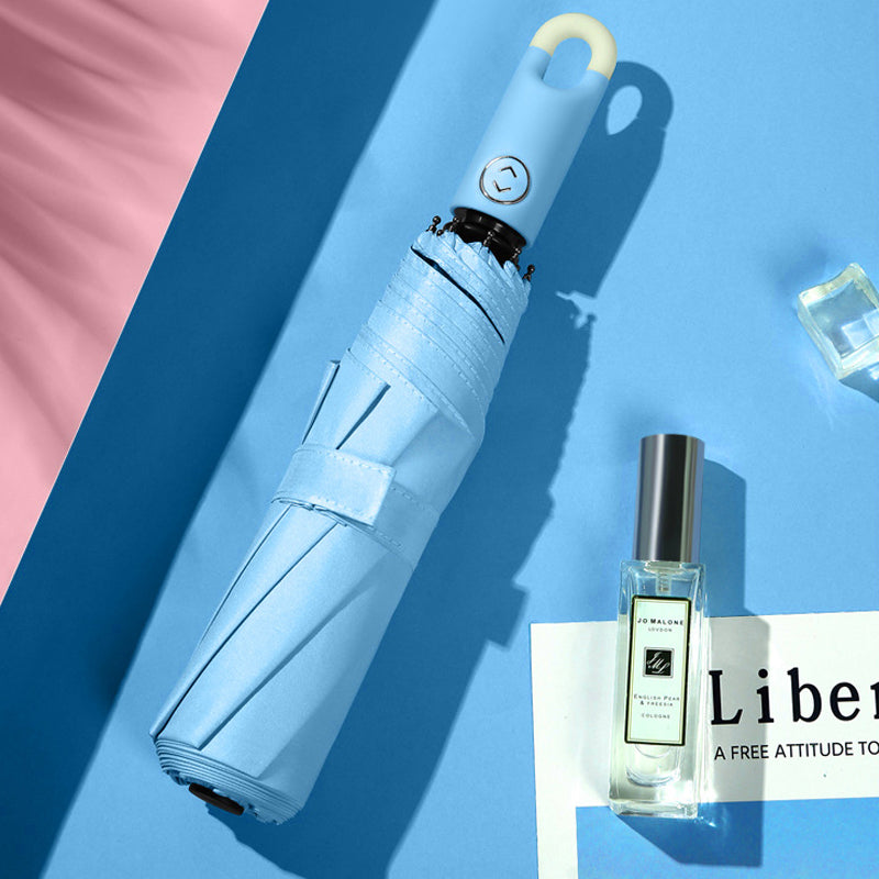 RYNX | Triple, Self-Opening And Retractable Umbrella With Buckle Blue