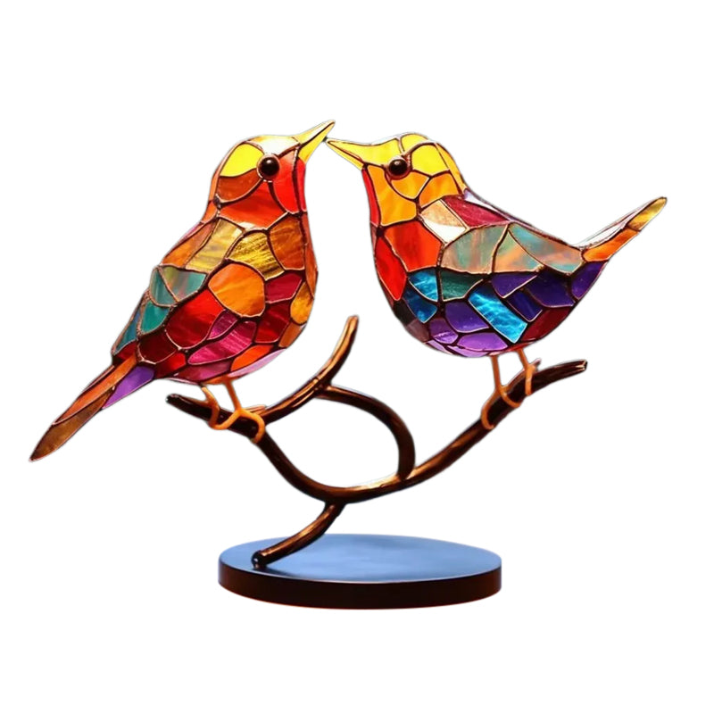 Rynx | VöGel On Branches Colored Acrylic Ornaments, Double-Sided Multicolored Style