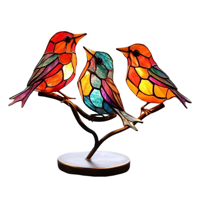 Rynx | VöGel On Branches Colored Acrylic Ornaments, Double-Sided Multicolored Style