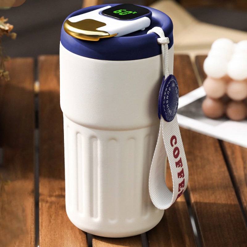 Rynx | Coffee thermos bottle with temperature display blue