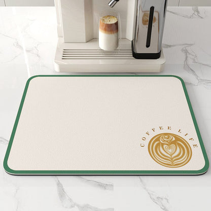 Rynx | Kitchen Super Absorbent Draining Mat, Quick Drying Dish Coffee Mat