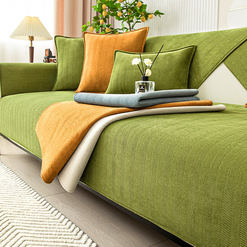 Rynx | Herringbone Chenille Fabric Furniture Protector Sofa Cover