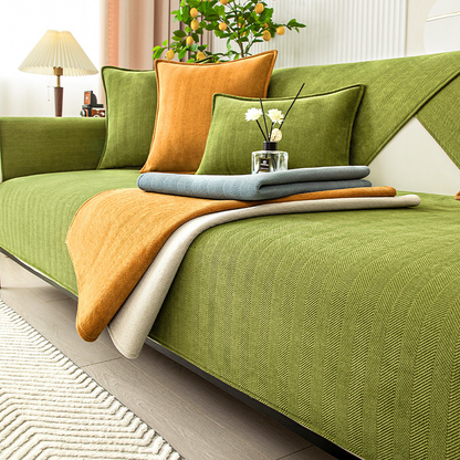 Rynx | Herringbone Chenille Fabric Furniture Protector Sofa Cover