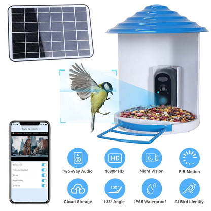 Rynx | Smart Bird Feeding Station with Solar-Powered Camera 1080P HD AI Identification PIR