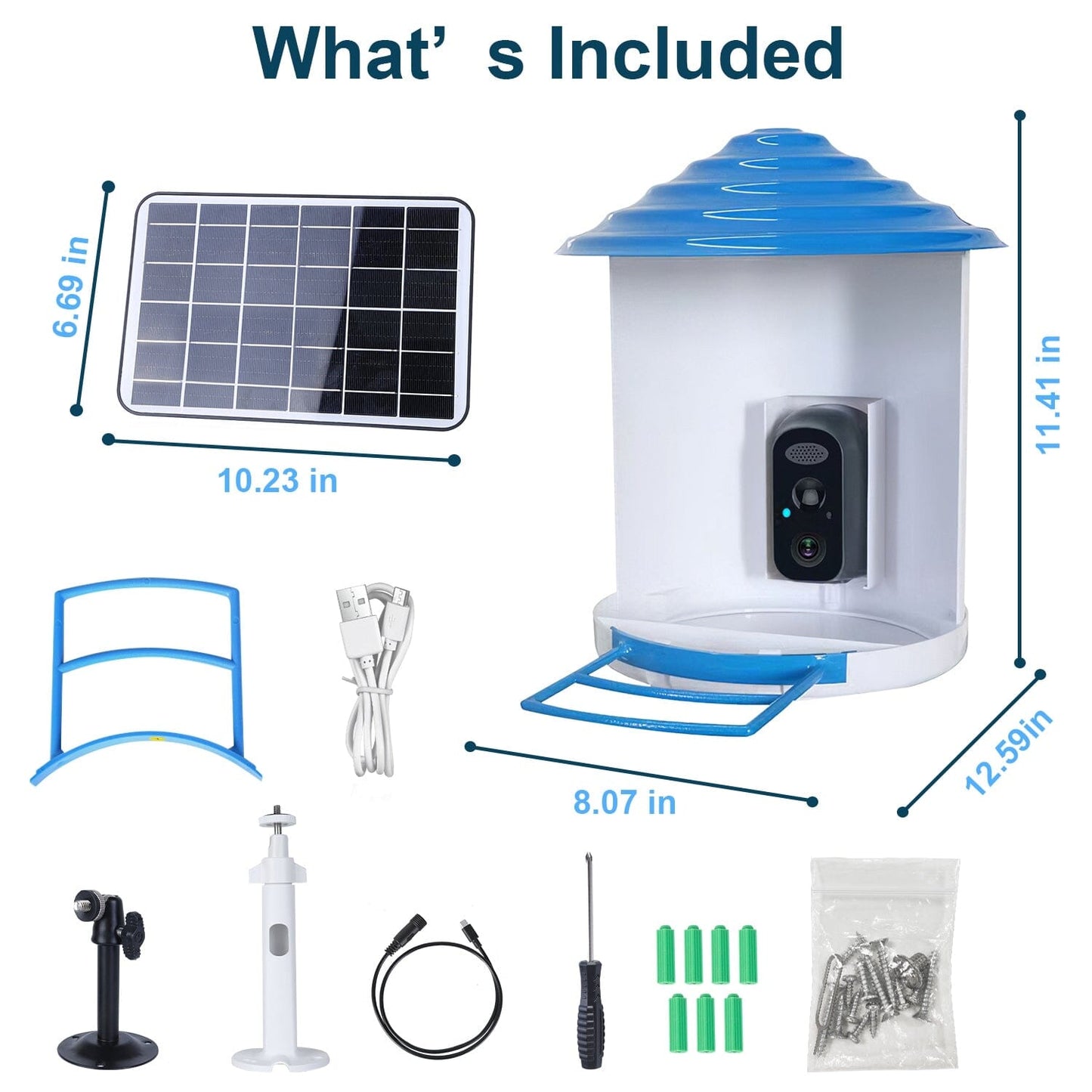 Rynx | Smart Bird Feeding Station with Solar-Powered Camera 1080P HD AI Identification PIR
