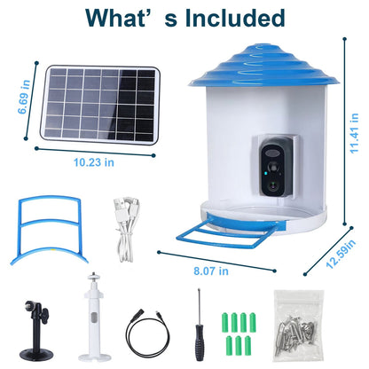 Rynx | Smart Bird Feeding Station with Solar-Powered Camera 1080P HD AI Identification PIR