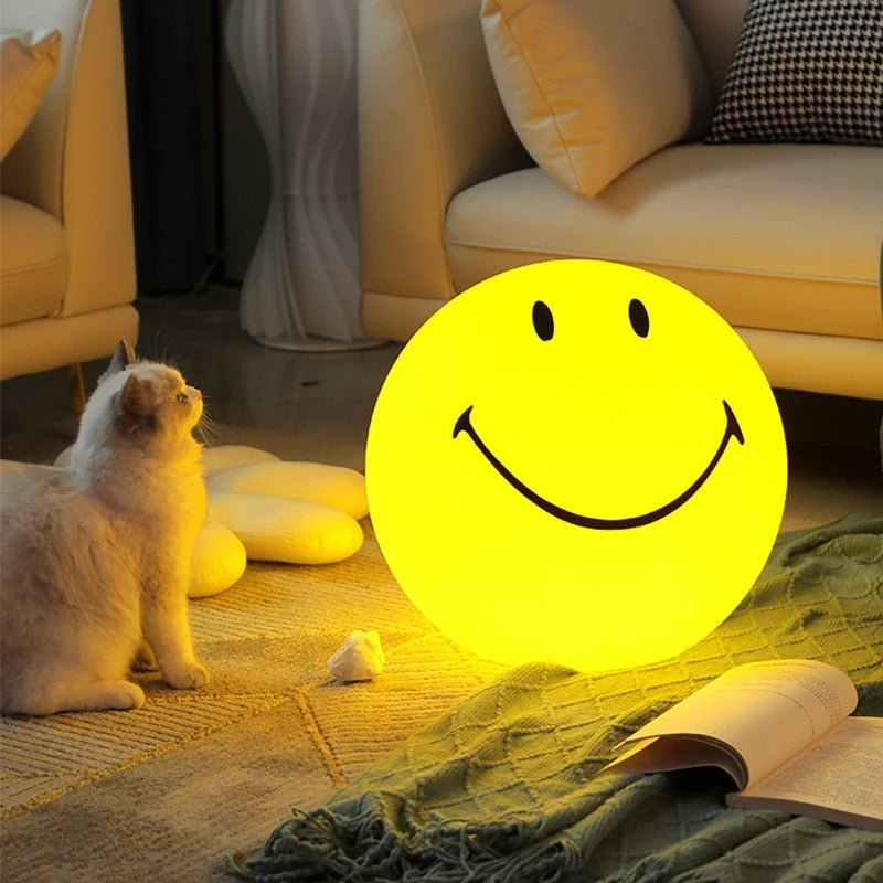 RYNX | Smiley Night Light – Rechargeable, Round Led Night Light With Touch Switch For The Table
