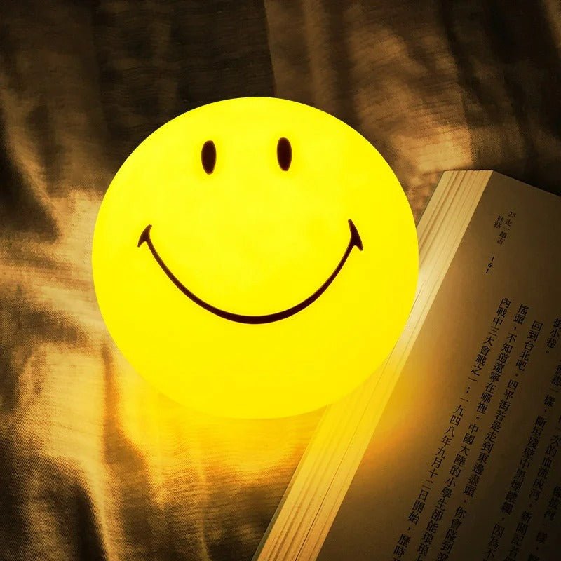 RYNX | Smiley Night Light – Rechargeable, Round Led Night Light With Touch Switch For The Table
