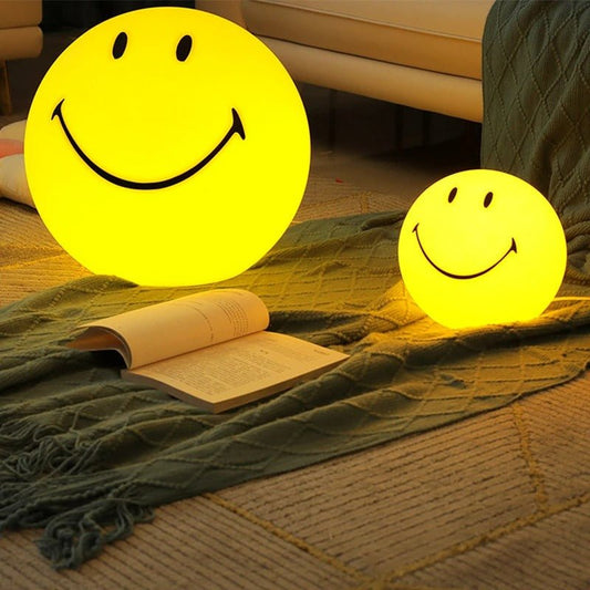 RYNX | Smiley Night Light – Rechargeable, Round Led Night Light With Touch Switch For The Table