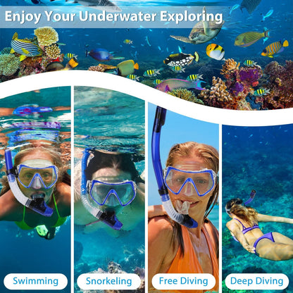 Rynx | Snorkeling Gear Mask Fins Set with Adjustable Swim Fins