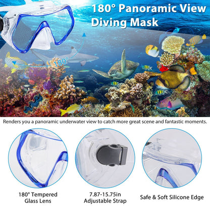 Rynx | Snorkeling Gear Mask Fins Set with Adjustable Swim Fins