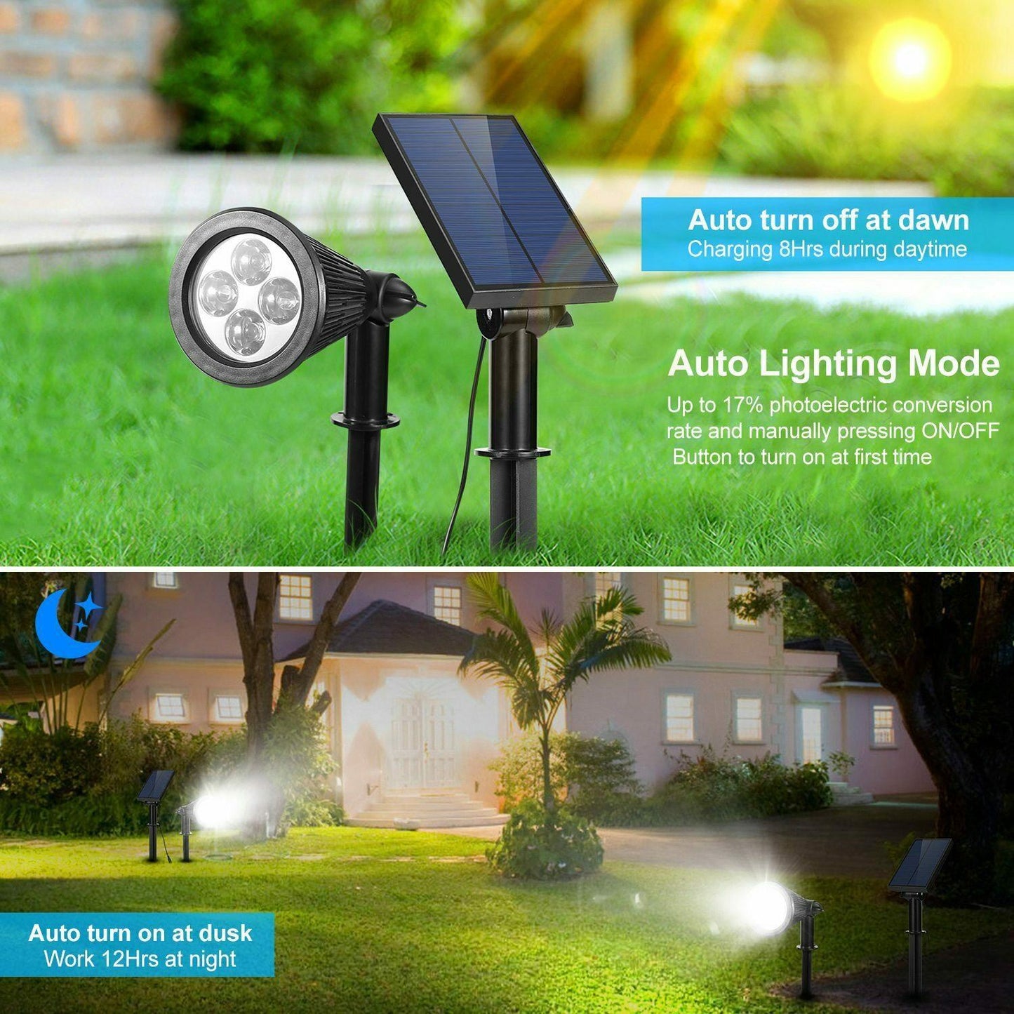 Rynx | Solar Powered Spotlight Outdoor Garden Lamp Waterproof