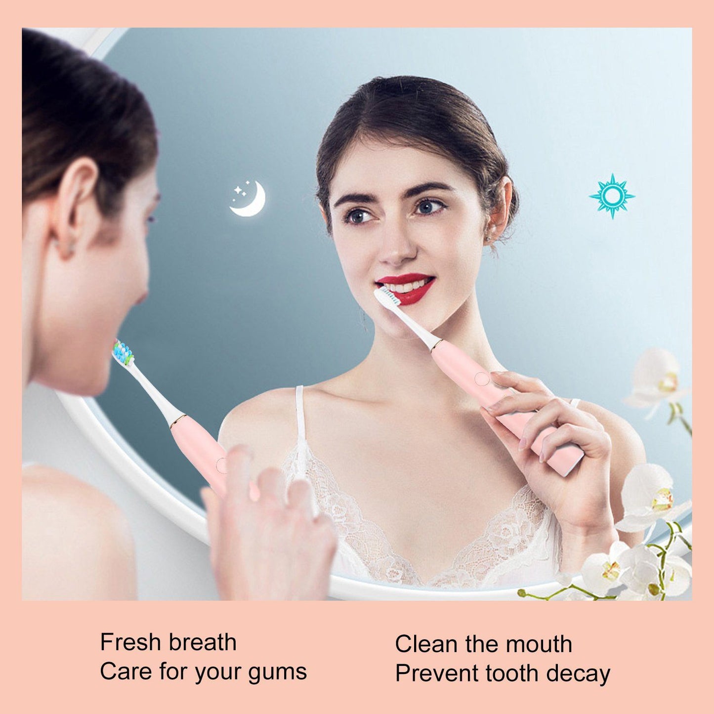 Rynx | Sonic Electric Toothbrush For Adults Magnetic Charging Waterproof IPX7 Replacement Heads Set