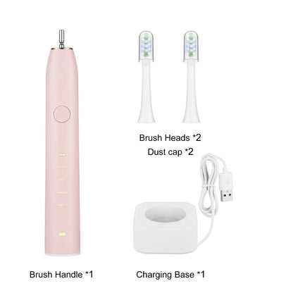 Rynx | Sonic Electric Toothbrush For Adults Magnetic Charging Waterproof IPX7 Replacement Heads Set
