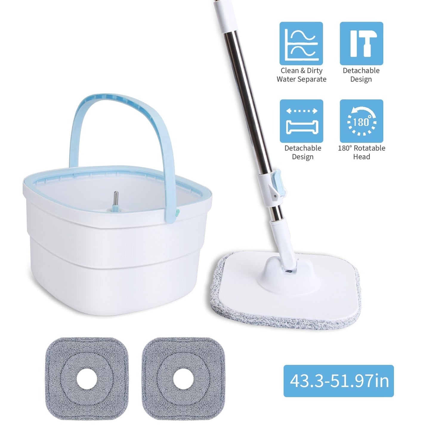 Rynx | Spin Mop and Bucket with Wringer Set