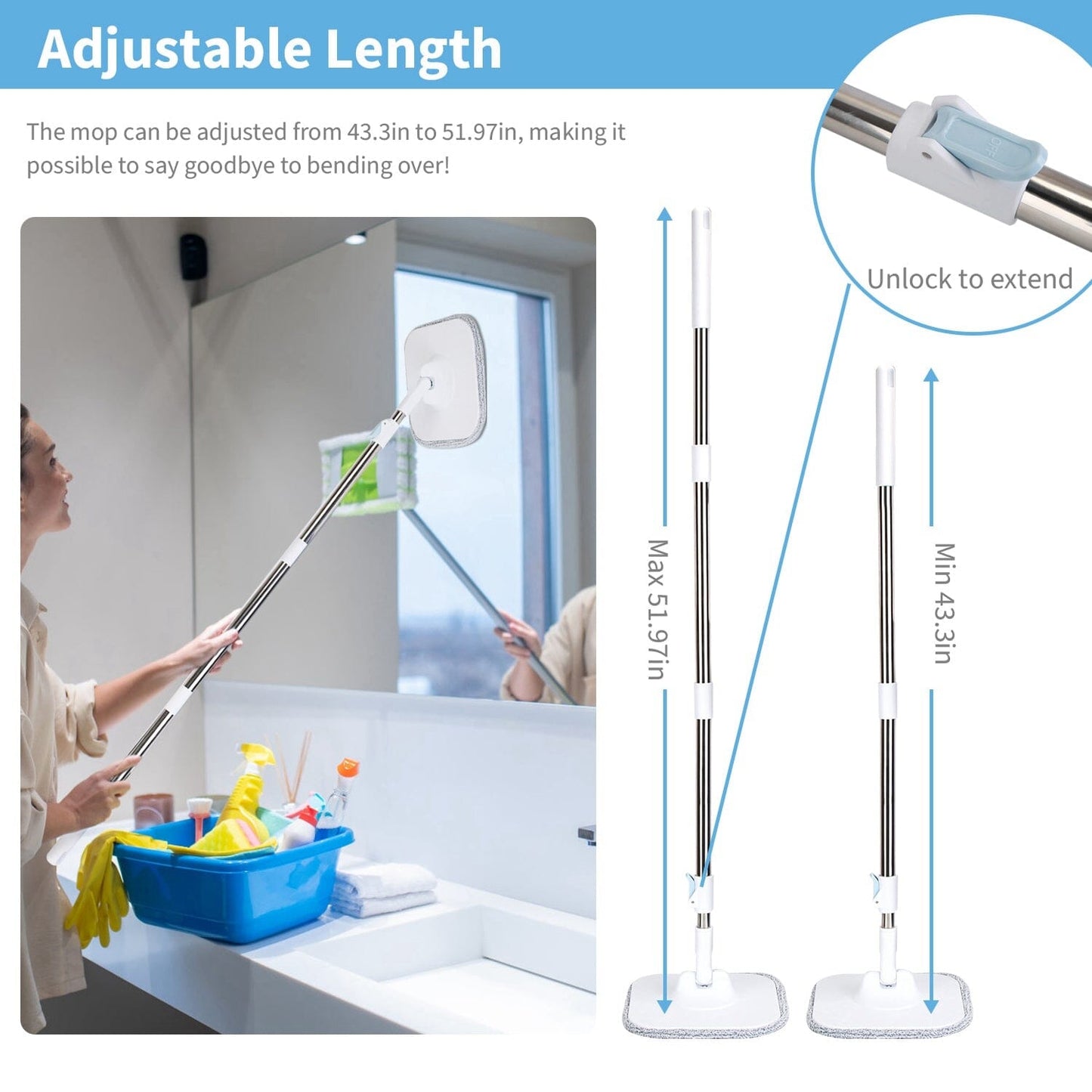 Rynx | Spin Mop and Bucket with Wringer Set