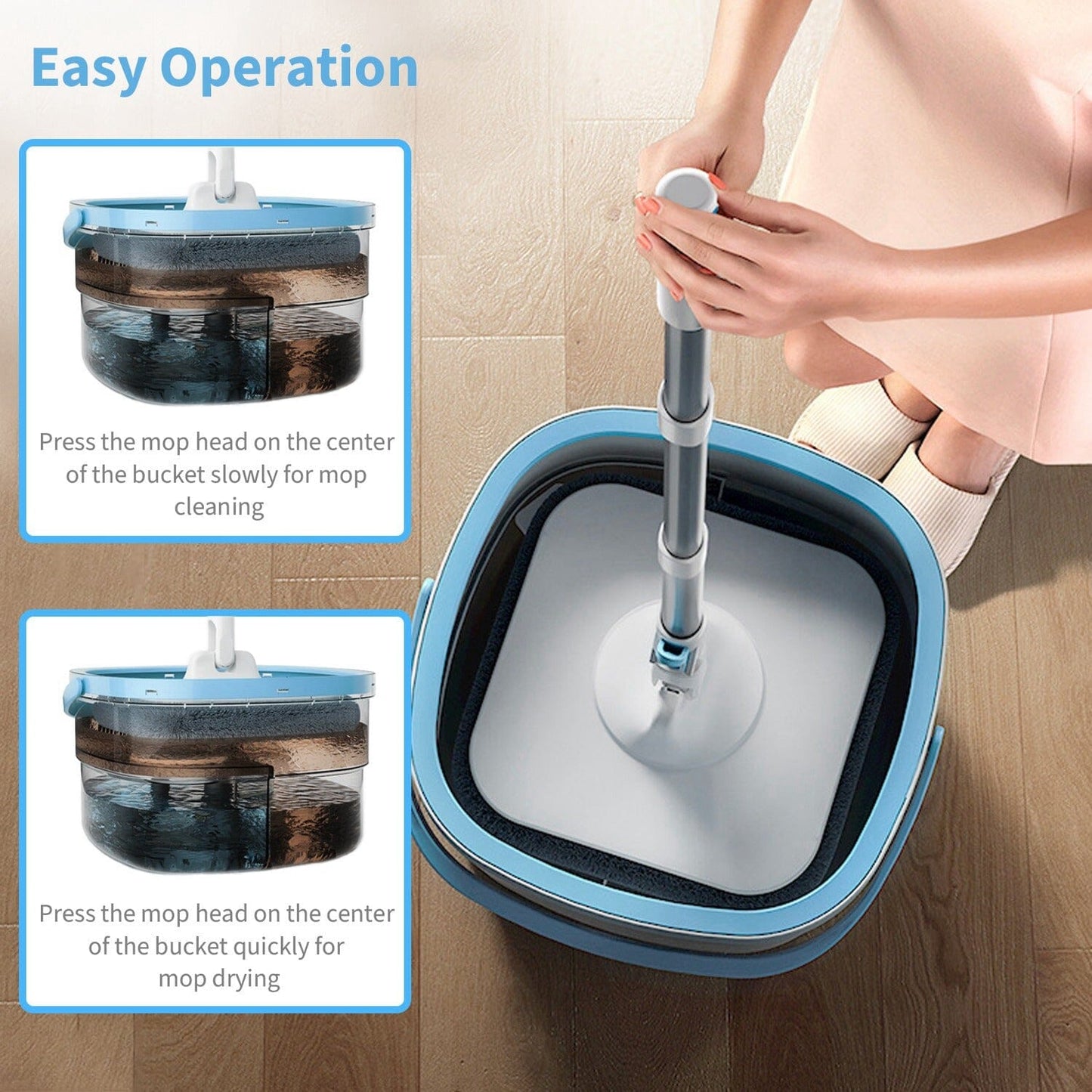 Rynx | Spin Mop and Bucket with Wringer Set