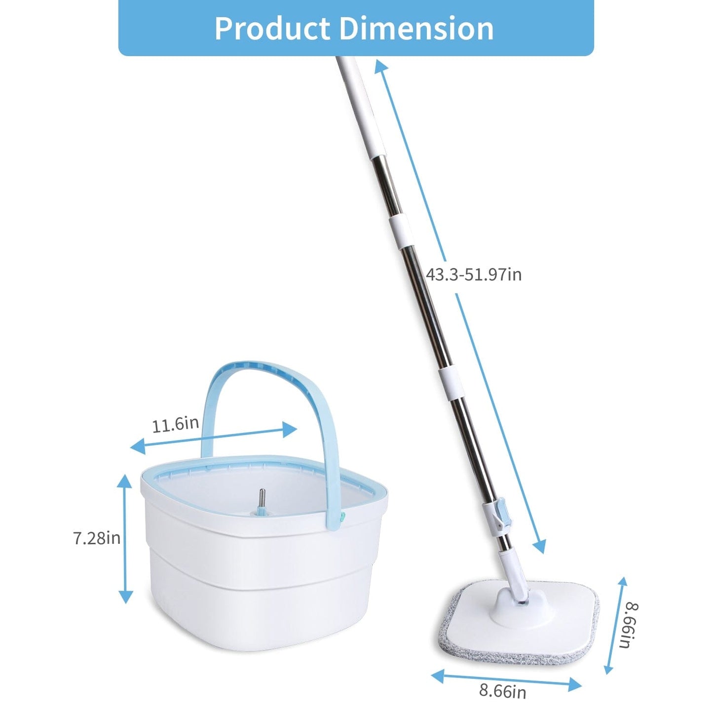 Rynx | Spin Mop and Bucket with Wringer Set