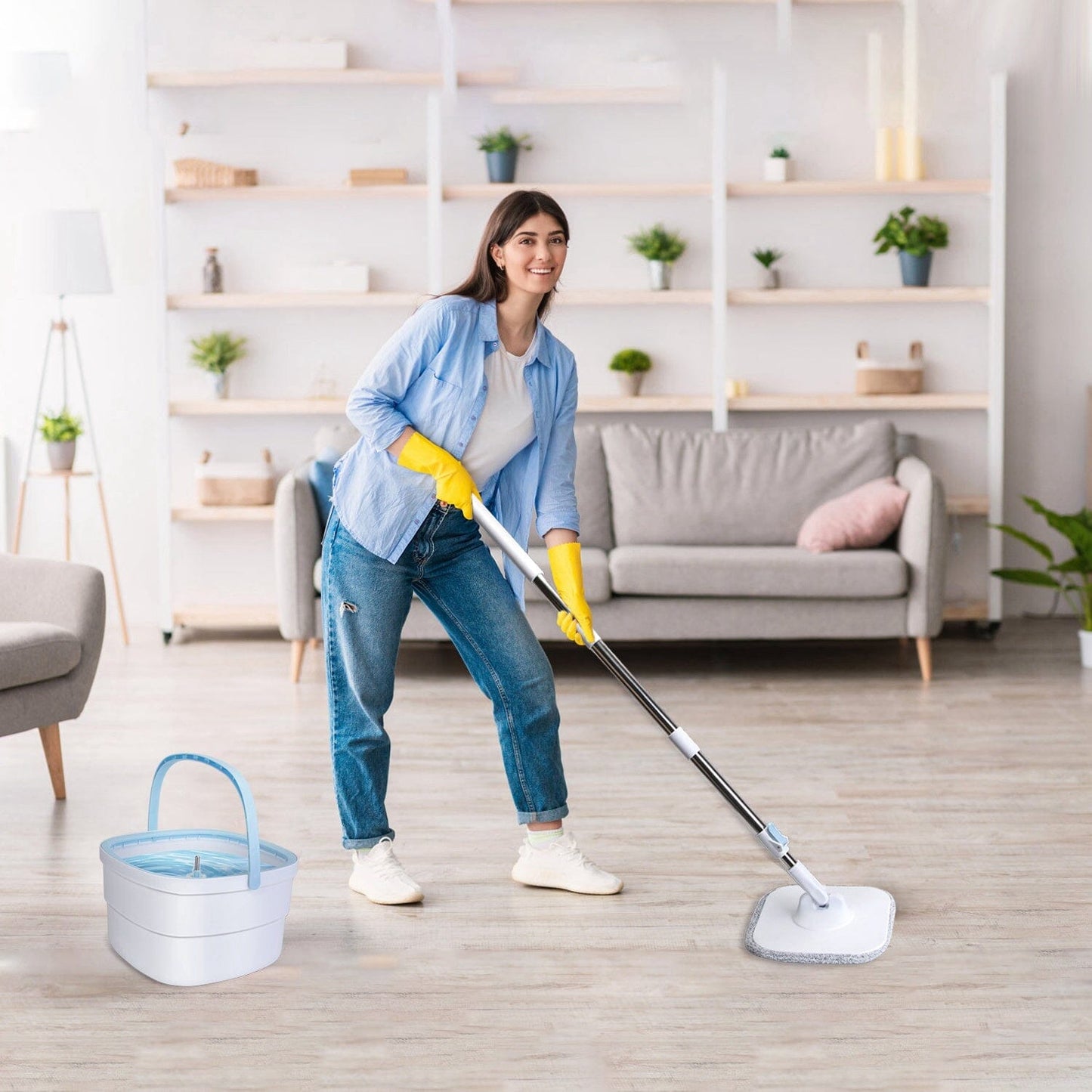 Rynx | Spin Mop and Bucket with Wringer Set