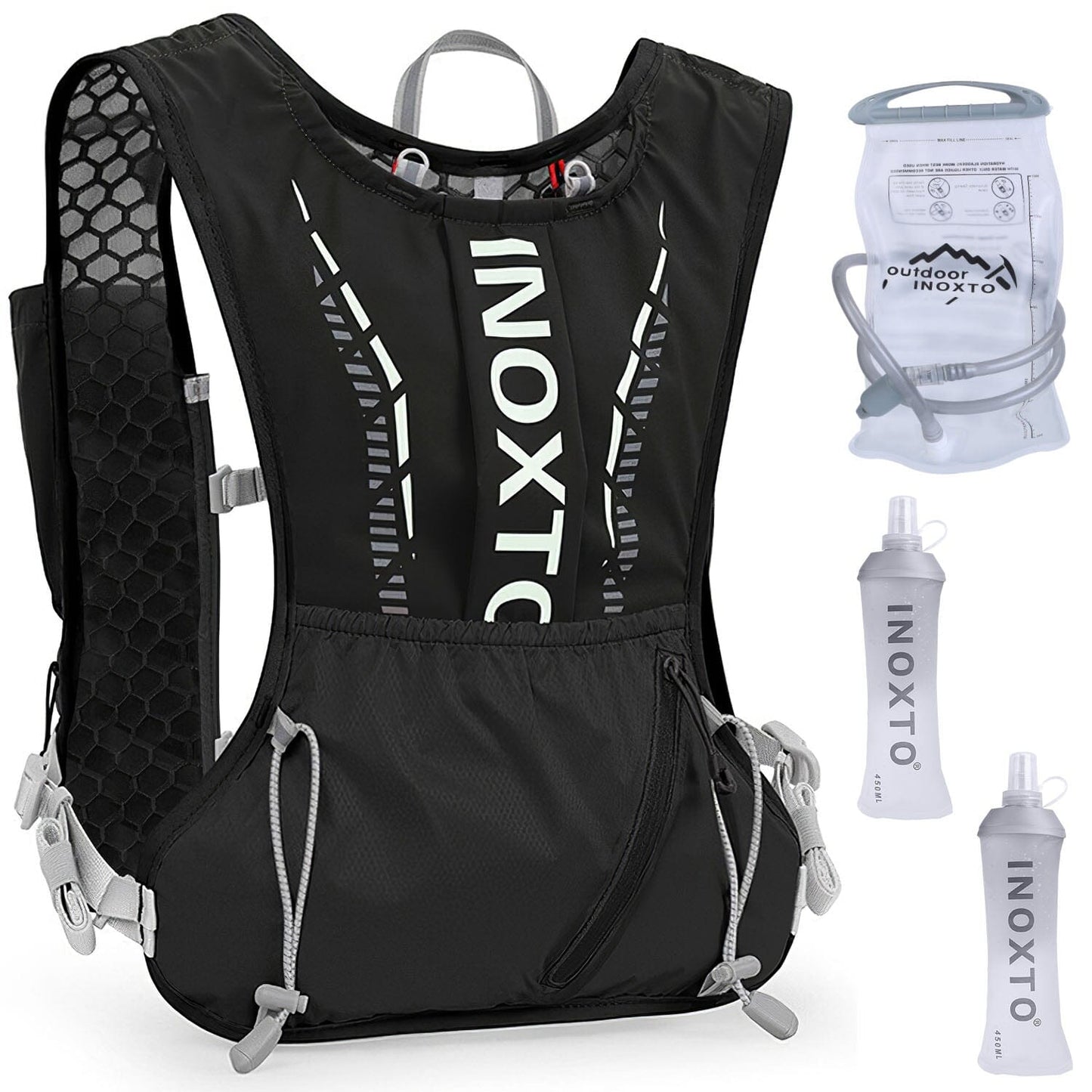 Rynx | Sport Hydration Vest Runner Backpack with 15oz, 50oz Water Bladder