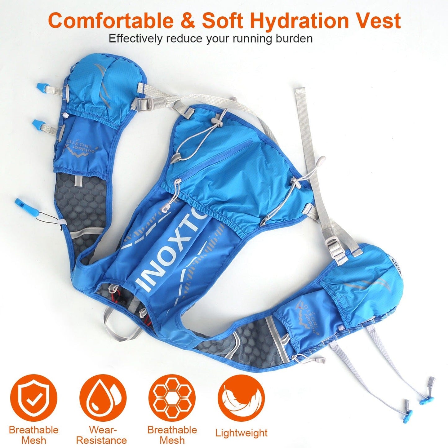 Rynx | Sport Hydration Vest Runner Backpack with 15oz, 50oz Water Bladder