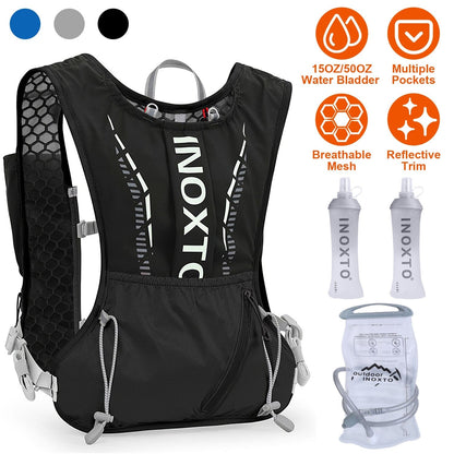 Rynx | Sport Hydration Vest Runner Backpack with 15oz, 50oz Water Bladder