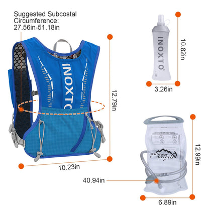 Rynx | Sport Hydration Vest Runner Backpack with 15oz, 50oz Water Bladder