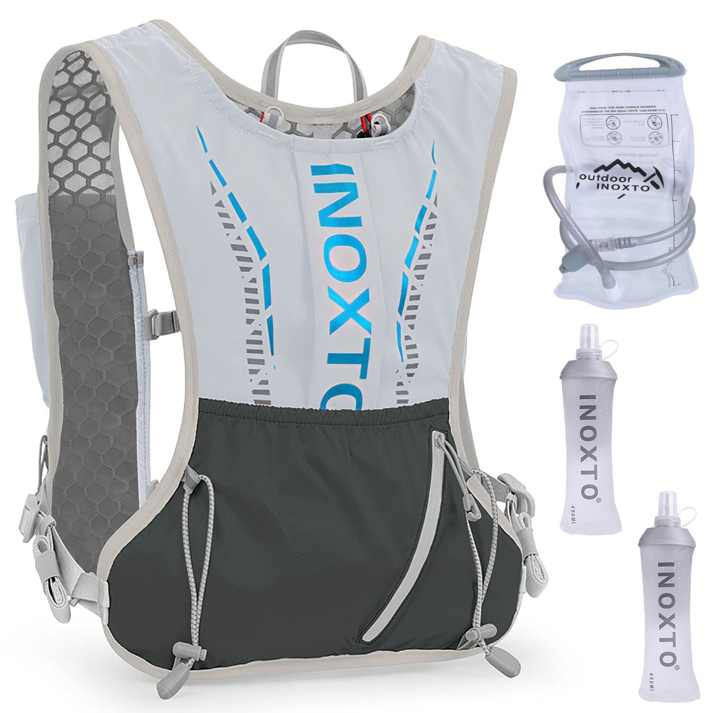 Rynx | Sport Hydration Vest Runner Backpack with 15oz, 50oz Water Bladder