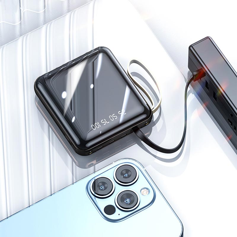 RYNX | Fast Charge 20000Mah Mini Power Bank With Integrated Cables