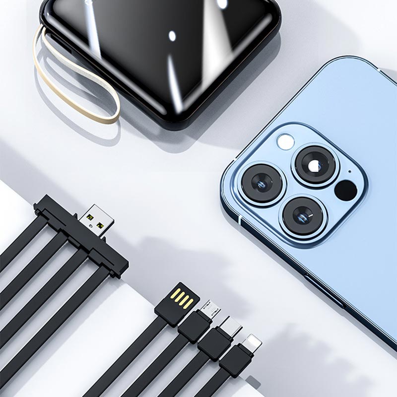 RYNX | Fast Charge 20000Mah Mini Power Bank With Integrated Cables