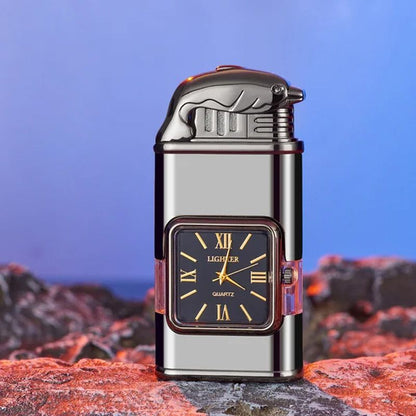RYNX | Vintage Watch Bezel Jet Flame Pocket Lighter Black Dolphin