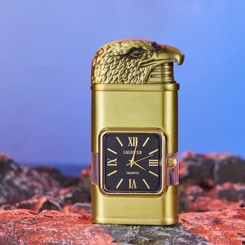 RYNX | Vintage Watch Bezel Jet Flame Pocket Lighter Gold Adler