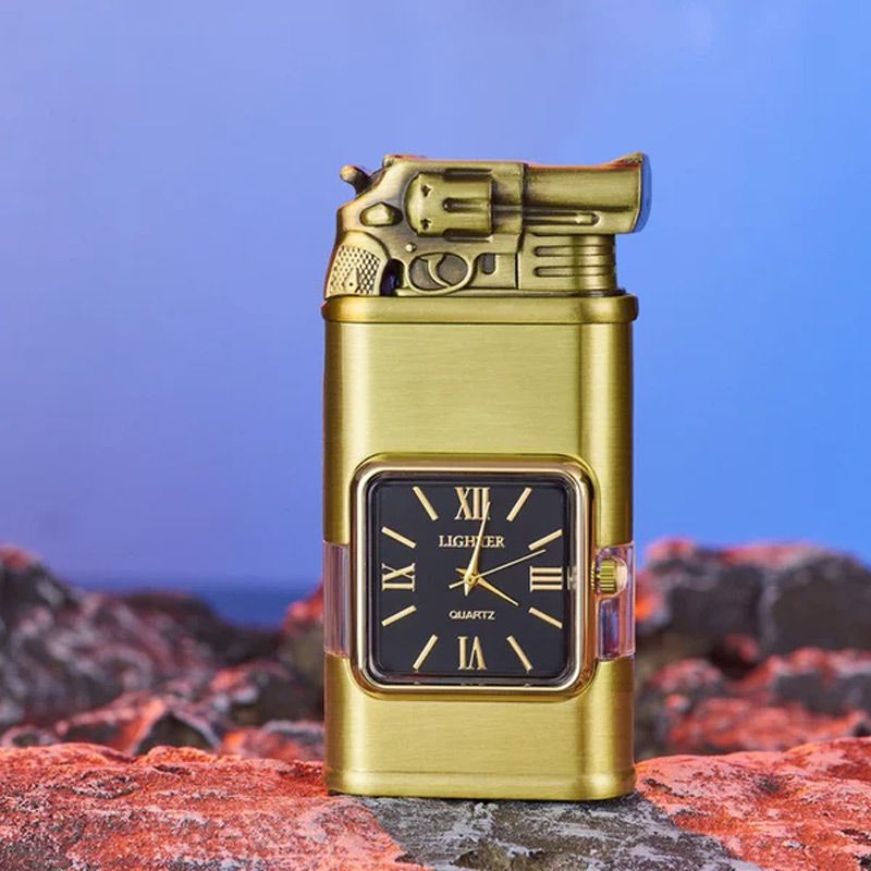 RYNX | Vintage Watch Bezel Jet Flame Pocket Lighter Gold Gang