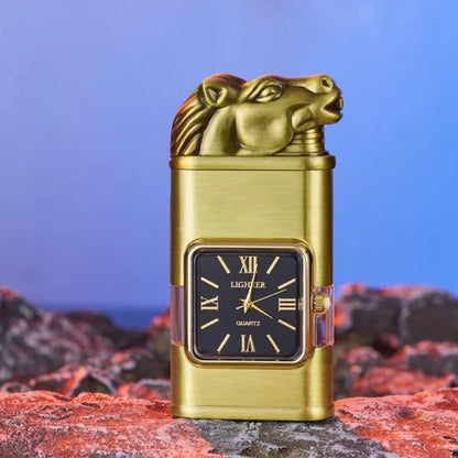 RYNX | Vintage Watch Bezel Jet Flame Pocket Lighter Gold Horse
