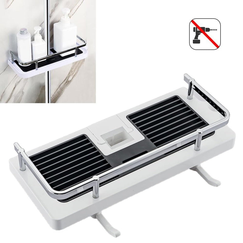 Rynx | Bathroom Shelf Caddy for Shower Rail, No Drilling Pole Shower Storage Rack Holder