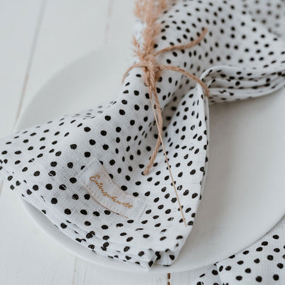 Rynx | Linen Napkins Dots White 4 Piece Set