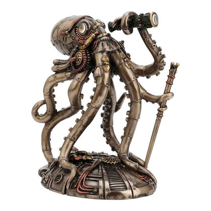 Rynx | Kraken Explorer Steampunk Octopus Statue | Retro-Futuristic Decorative Figure | Adventurer Look | Decoration for Home