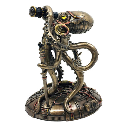 Rynx | Kraken Explorer Steampunk Octopus Statue | Retro-Futuristic Decorative Figure | Adventurer Look | Decoration for Home