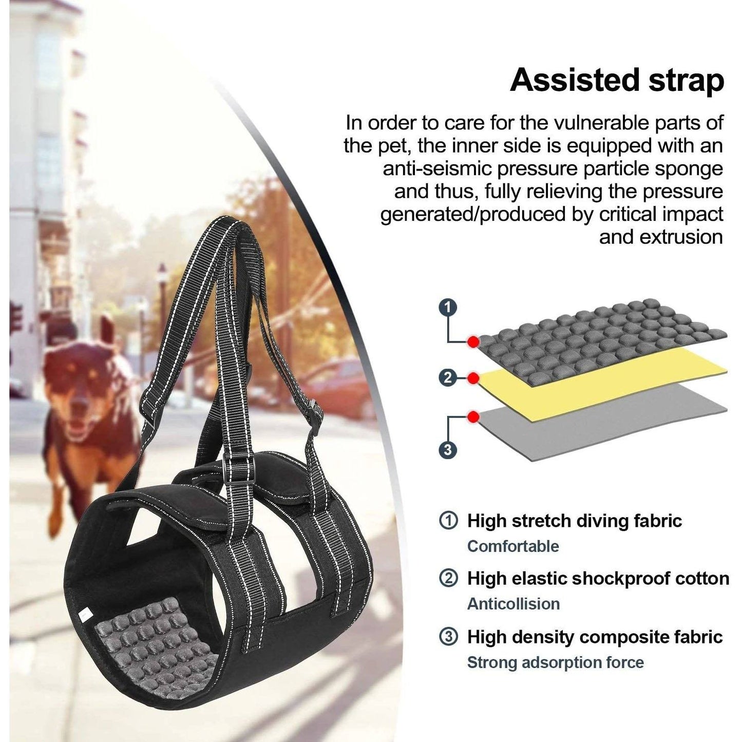 Rynx | Support Belt Set Adjustable Chest Strap for Elderly Disabled Dog